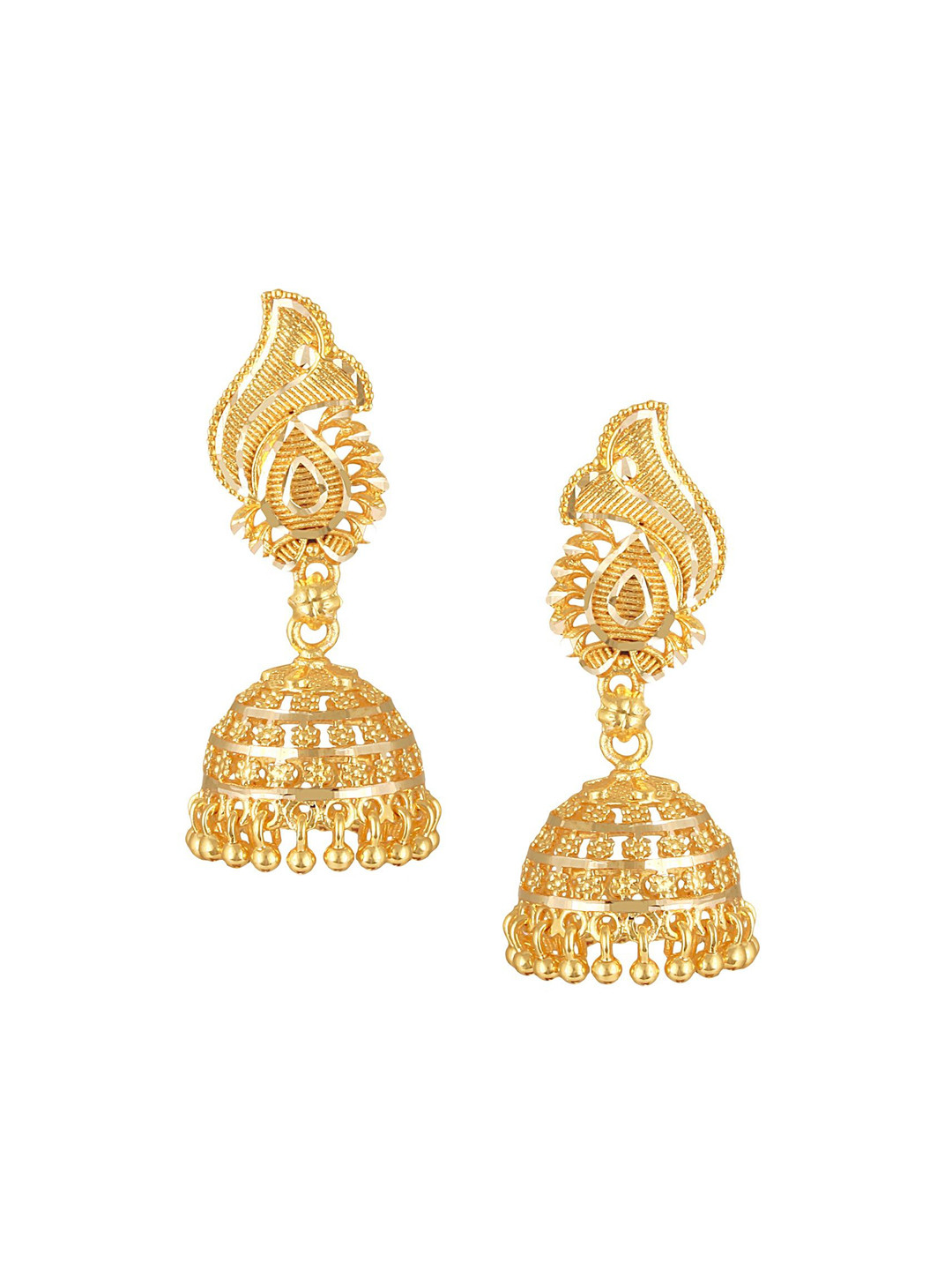 

Vighnaharta Contemporary Gold Plated Jhumkas Earrings