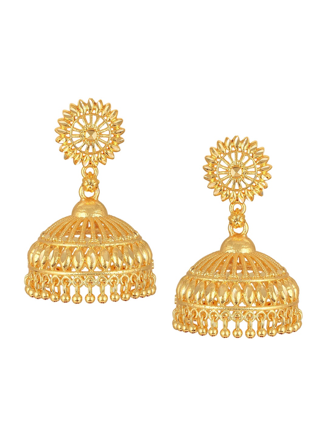 

Vighnaharta Gold-Plated Dome Shaped Jhumkas