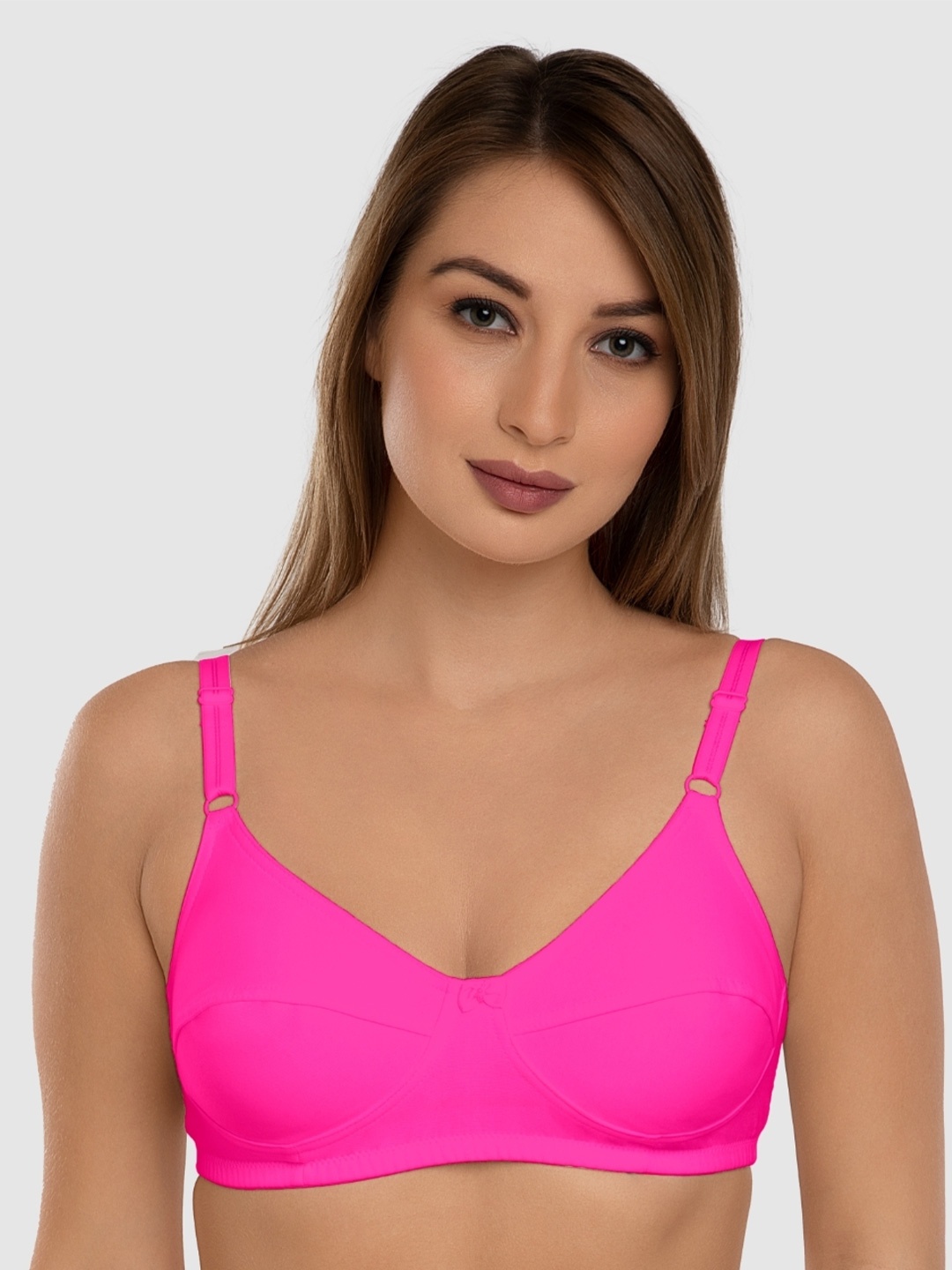

Daisy Dee Full Coverage Non Padded Super Support Pure Cotton Everyday Bra-All Day Comfort, Pink