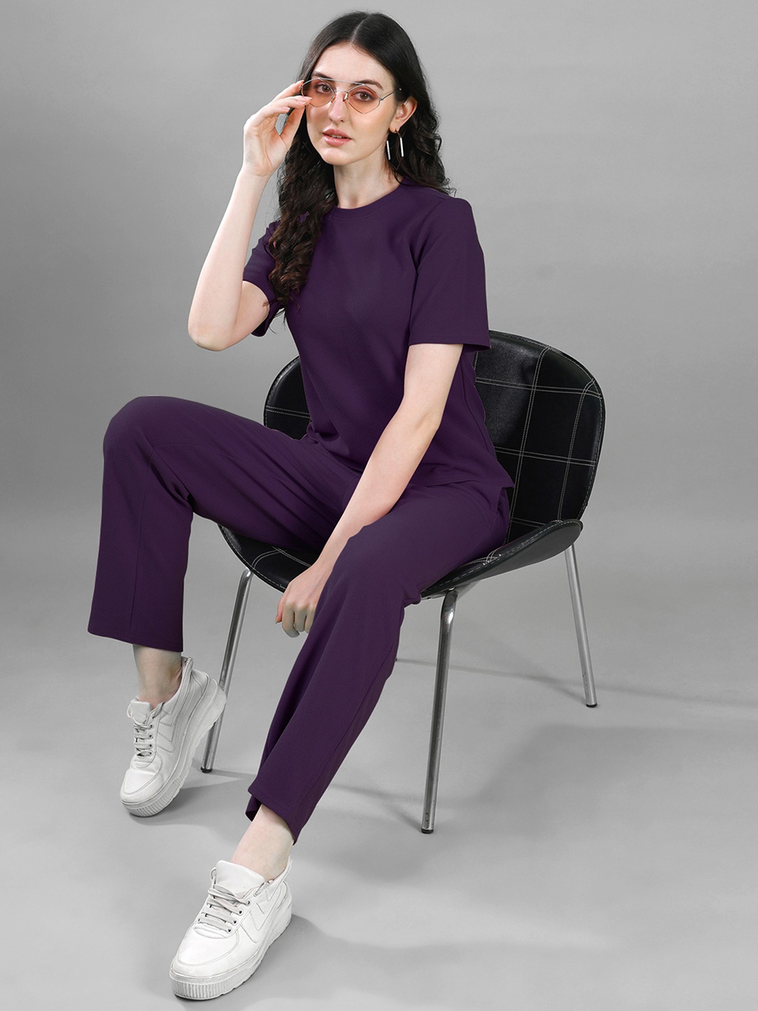 

Selvia Round Neck Top & Trouser, Purple