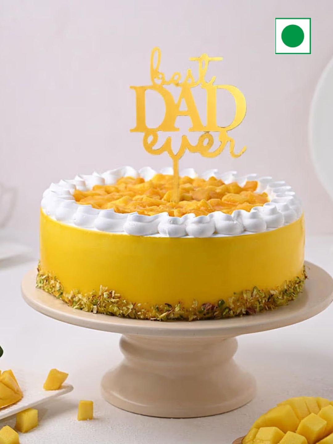 

Floweraura Mango Flavour Eggless Round Shape Cake- 500g, Yellow