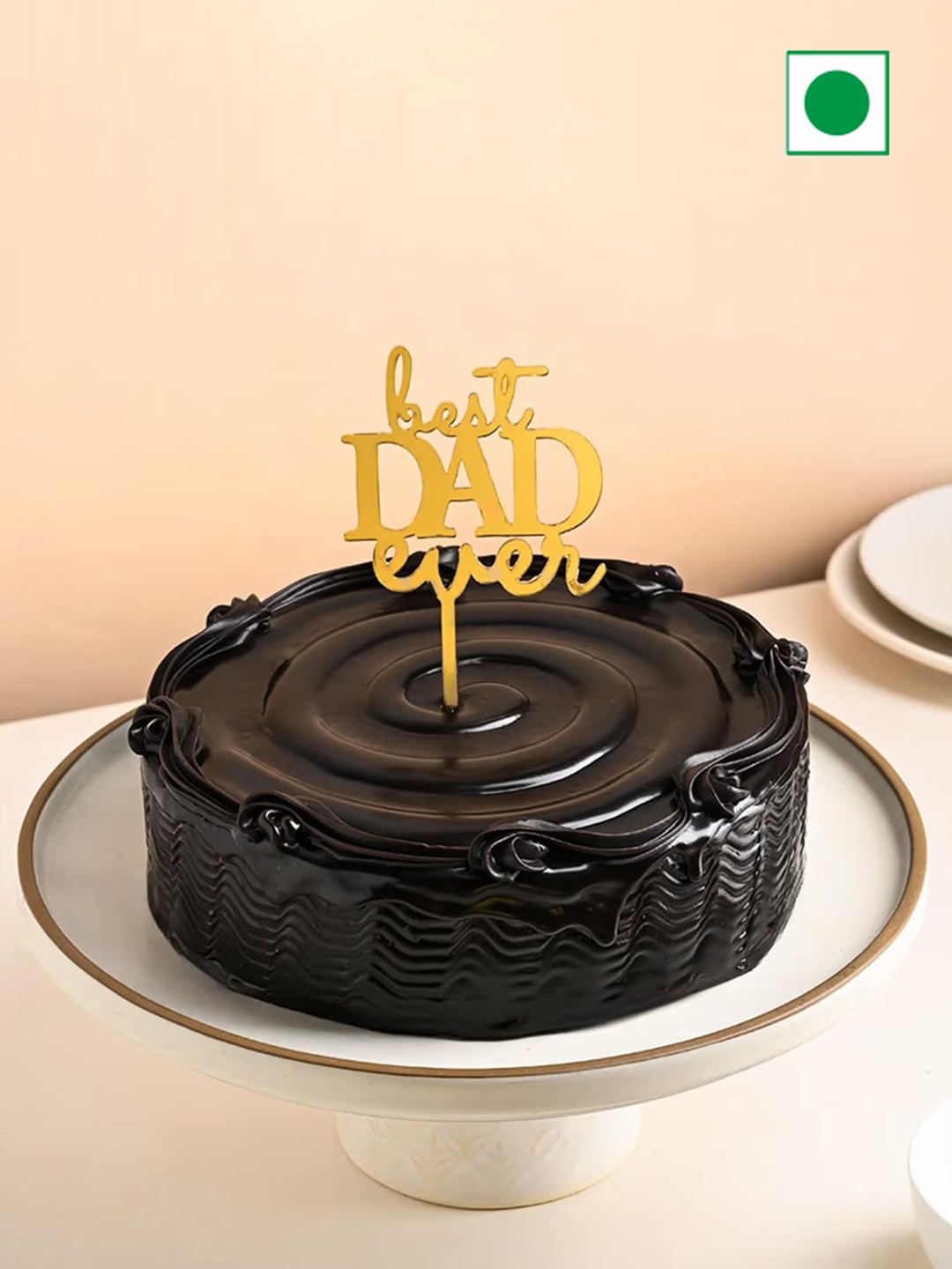 

Floweraura Chocolate Flavour Truffle Eggless Round Shape Cake- 500 gms, Black