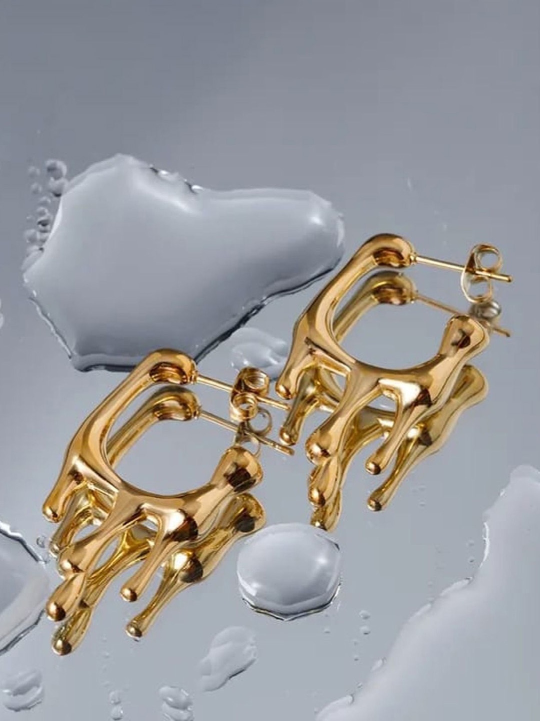 

KRYSTALZ Gold-Plated Stainless Steel Studs Earrings