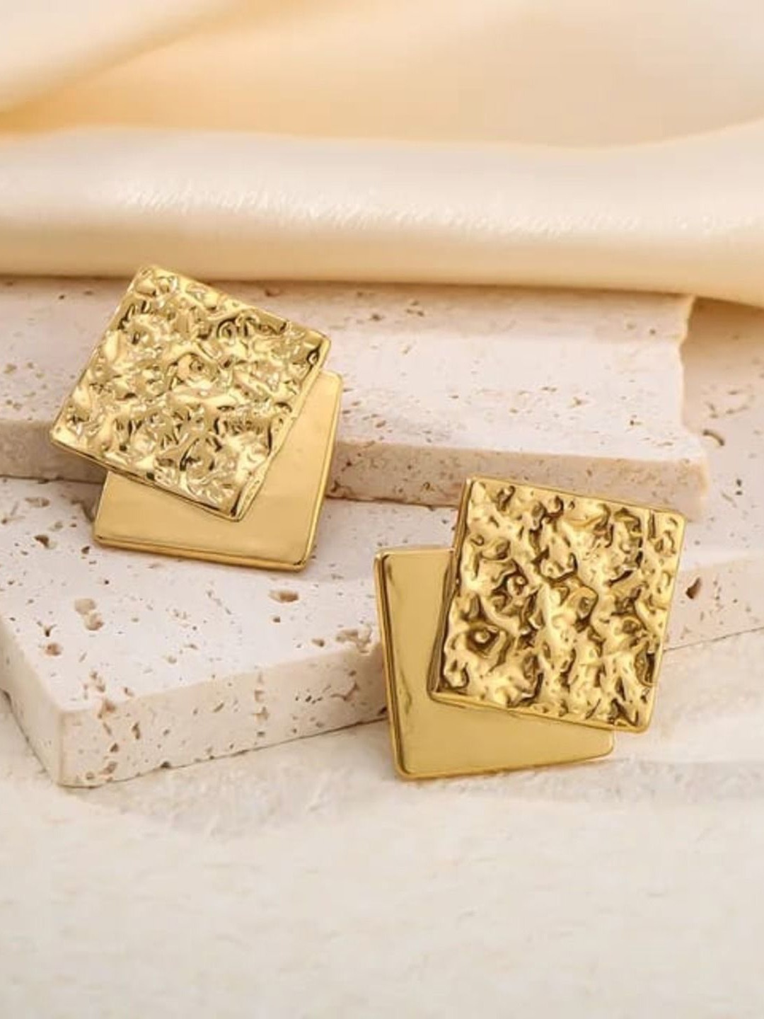 

KRYSTALZ Gold-Plated Stainless Steel Studs Earrings