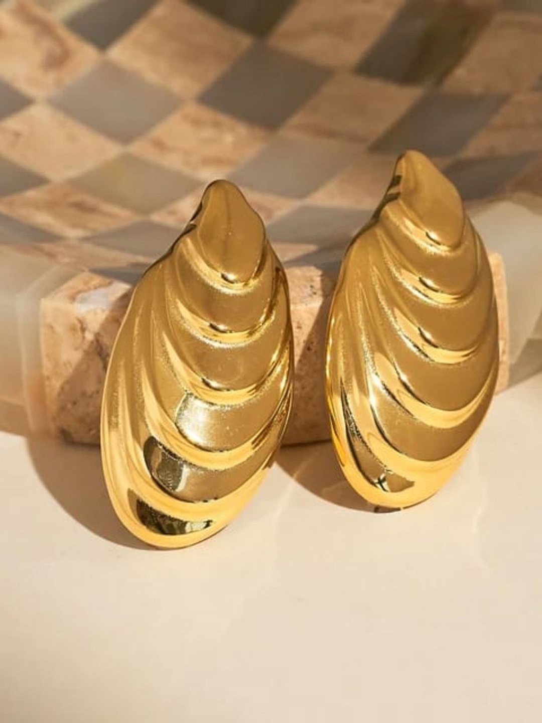 

KRYSTALZ Gold-Plated Stainless Steel Drop Earrings