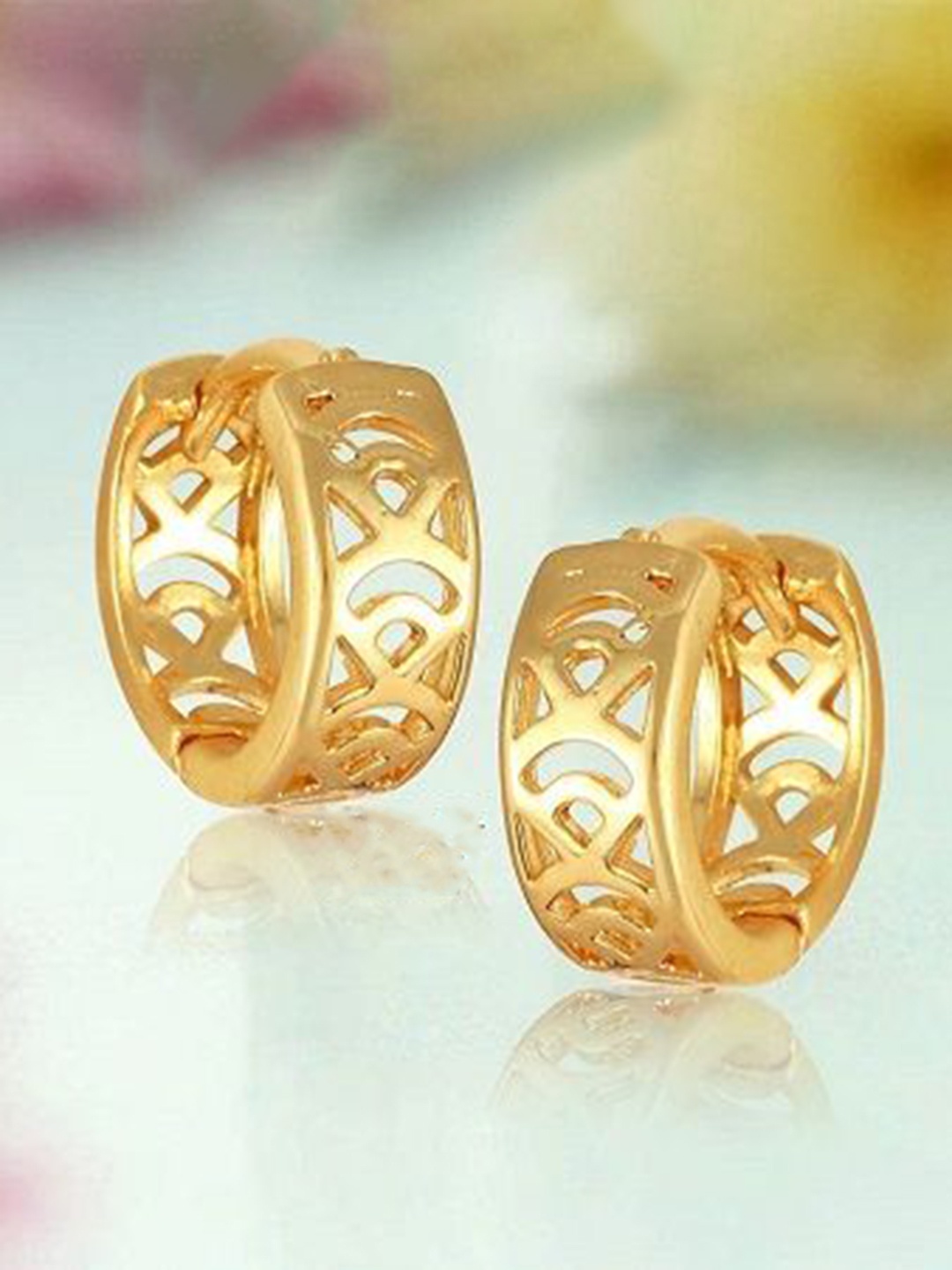 

Vighnaharta Gold Plated Hoop Earrings