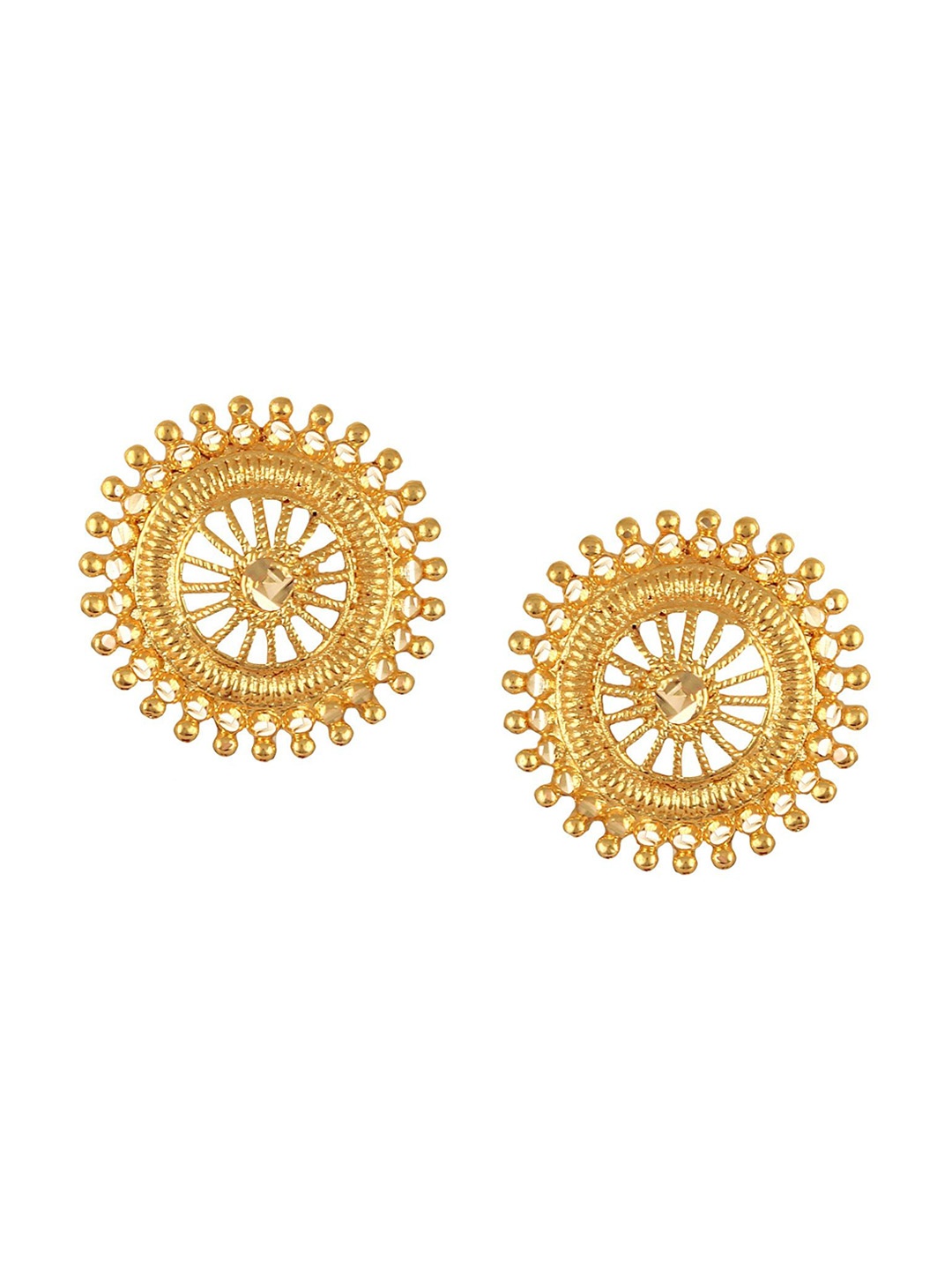 

Vighnaharta Circular Shaped Gold-Plated Studs Earrings