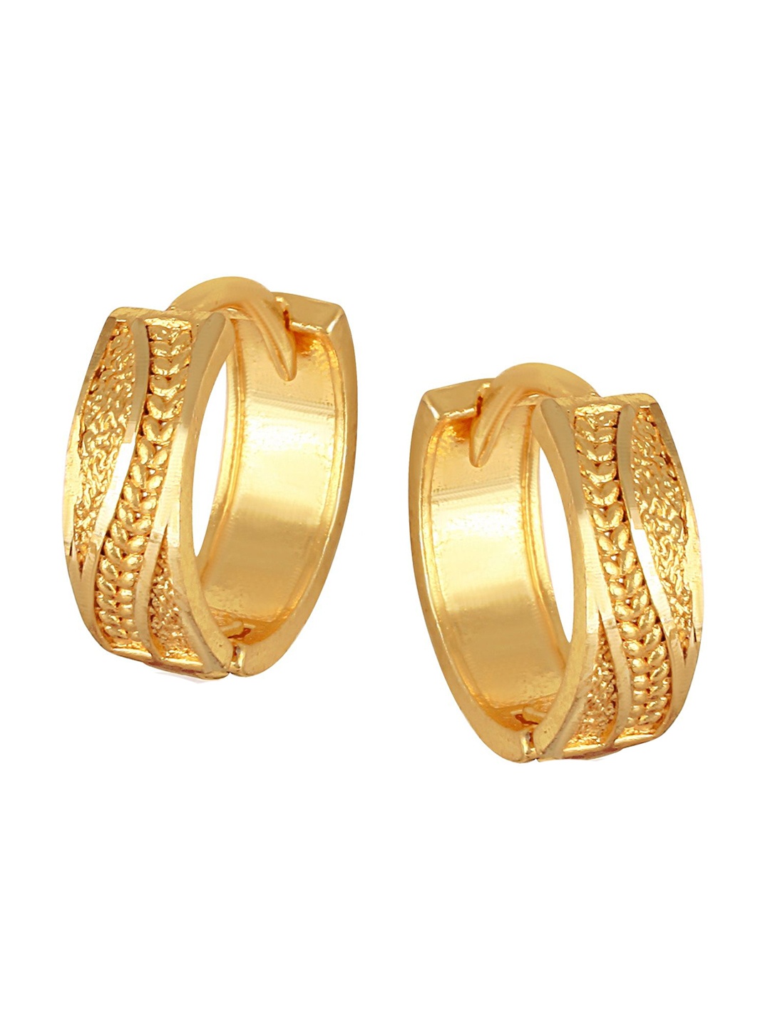 

Vighnaharta Circular Shaped Gold-Plated Studs Earrings