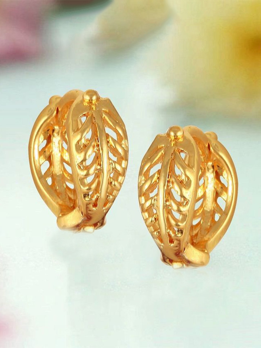 

Vighnaharta Gold-Plated Contemporary Shaped Studs Earrings