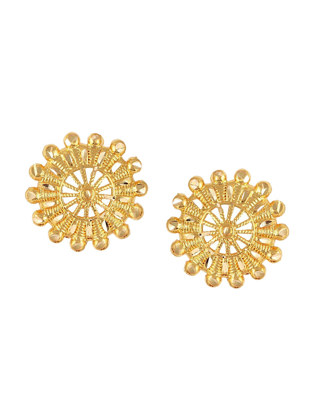 

Vighnaharta Circular Shaped Gold-Plated Studs Earrings