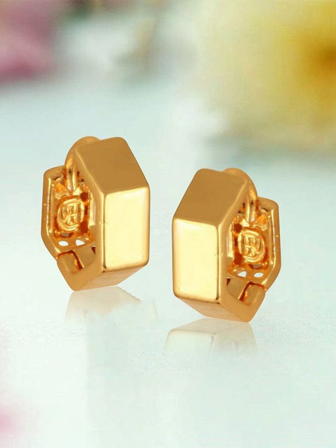 

Vighnaharta Circular Shaped Gold-Plated Studs Earrings