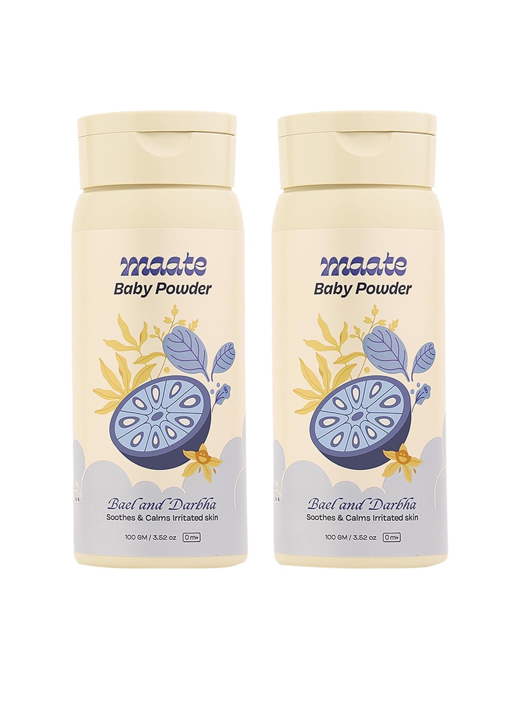 

MAATE Set of 2 Talc Free Natural & Ayurvedic Baby Powder - 100 g each, Beige