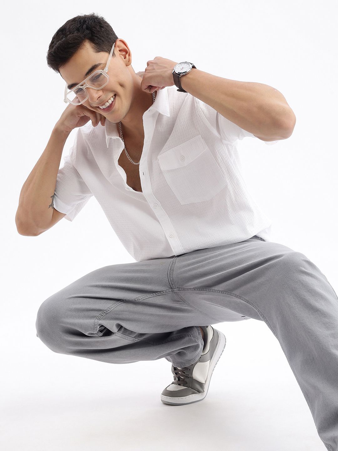 

SHOWOFF Standard Slim Fit Cotton Casual Shirt, White