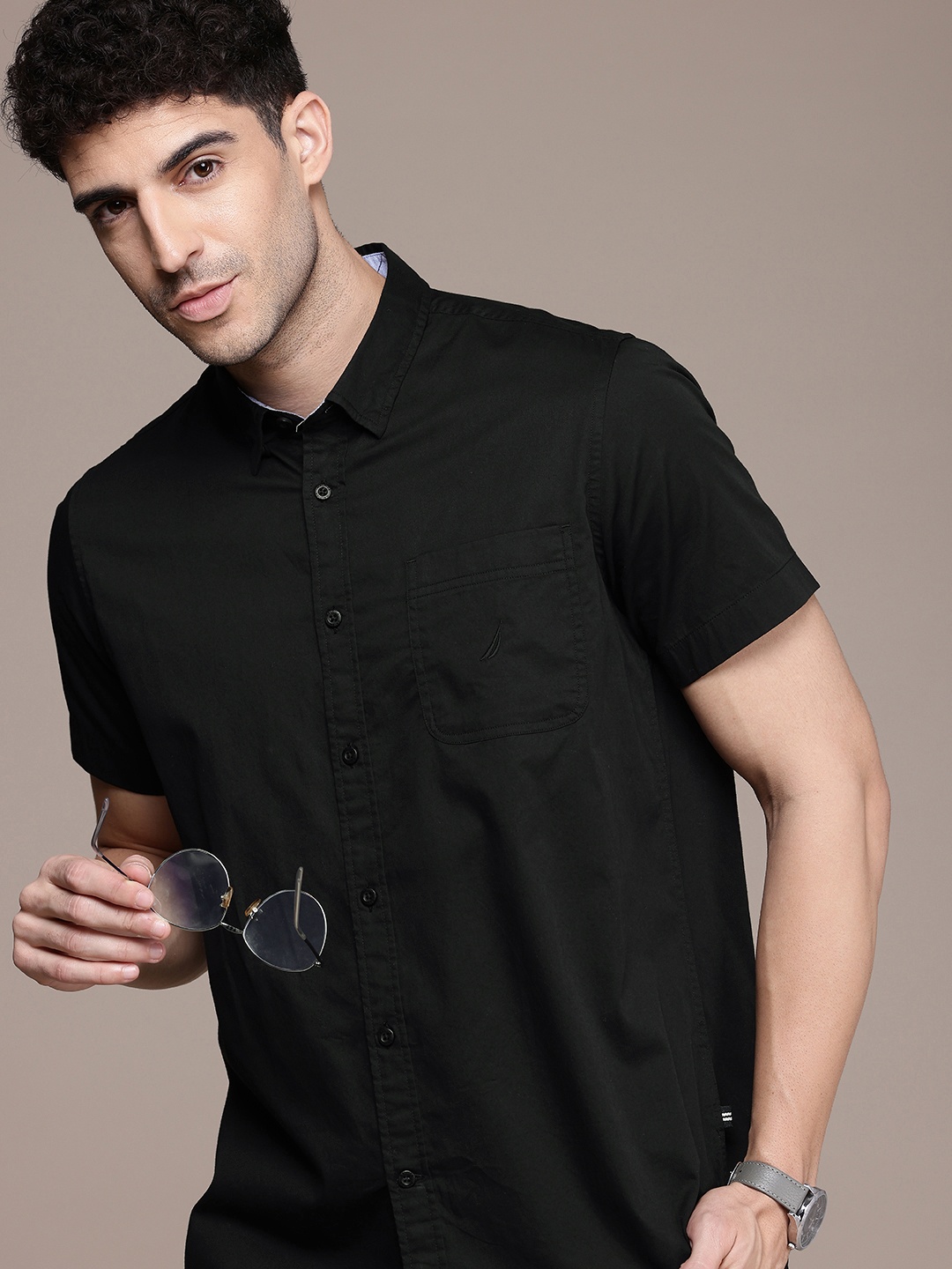 

Nautica Pure Cotton Classic Fit Casual Shirt, Black