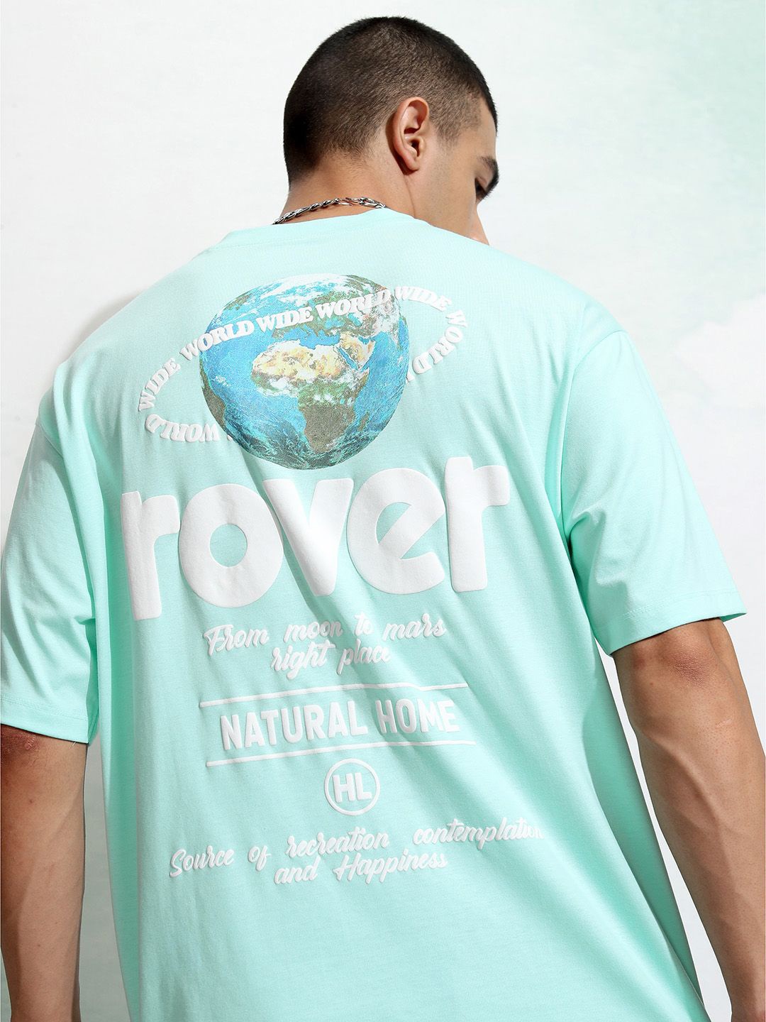 

HIGHLANDER Men Typography Printed Round Neck T-shirt, Sea green
