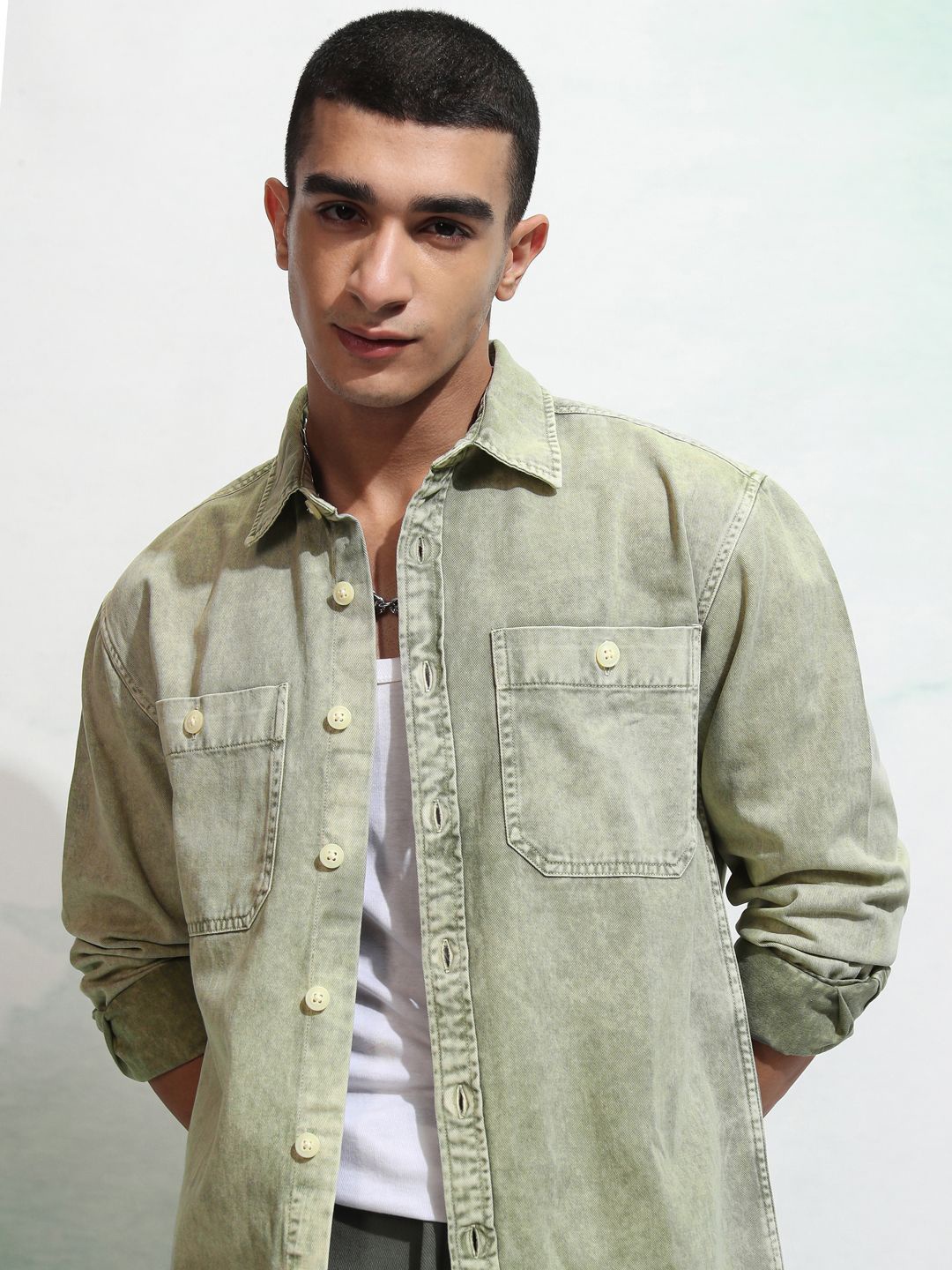

HIGHLANDER Men Oversized Over Shirt, Olive
