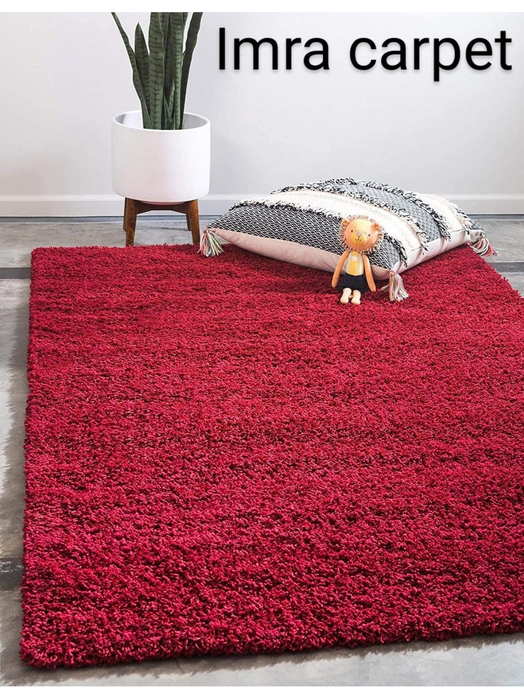 

IMRA CARPET Red Floral Shaggy Carpet