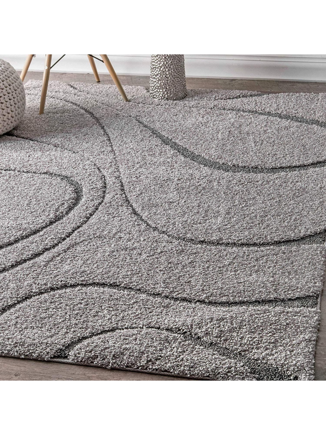 

IMRA CARPET Grey Abstract Shaggy Carpet
