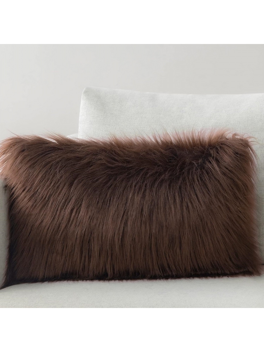 

TANLOOMS Brown 2 Pieces Quirky Rectangle Velvet Cushion Covers