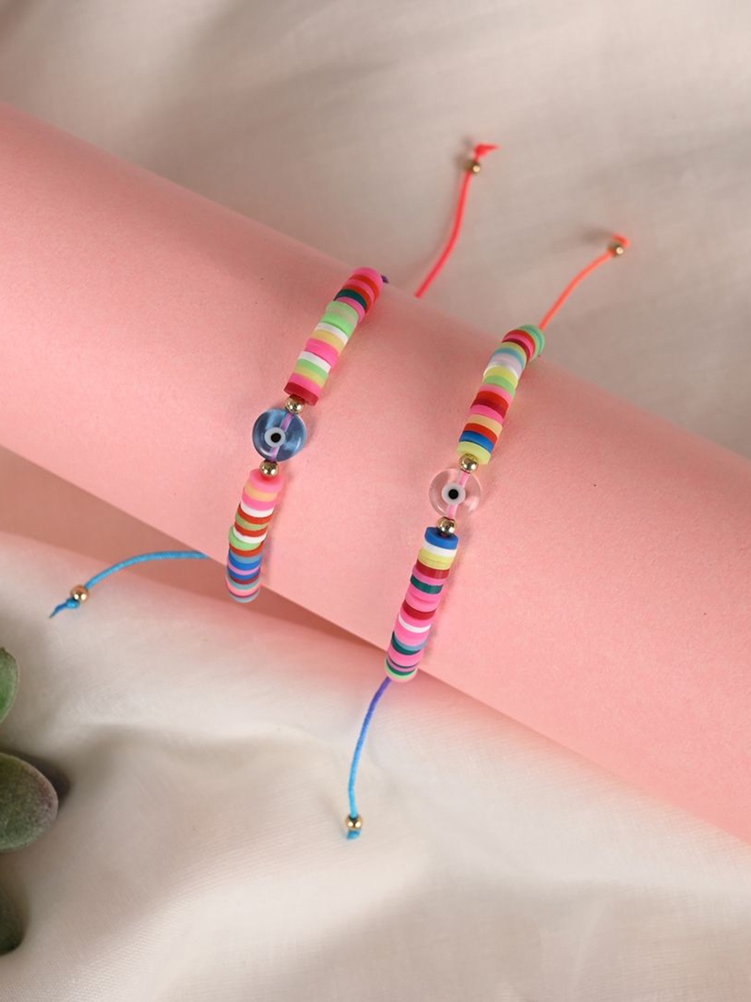 

NVR Set of 2 Evil Eye Rakhis With Roli Chawal, Blue