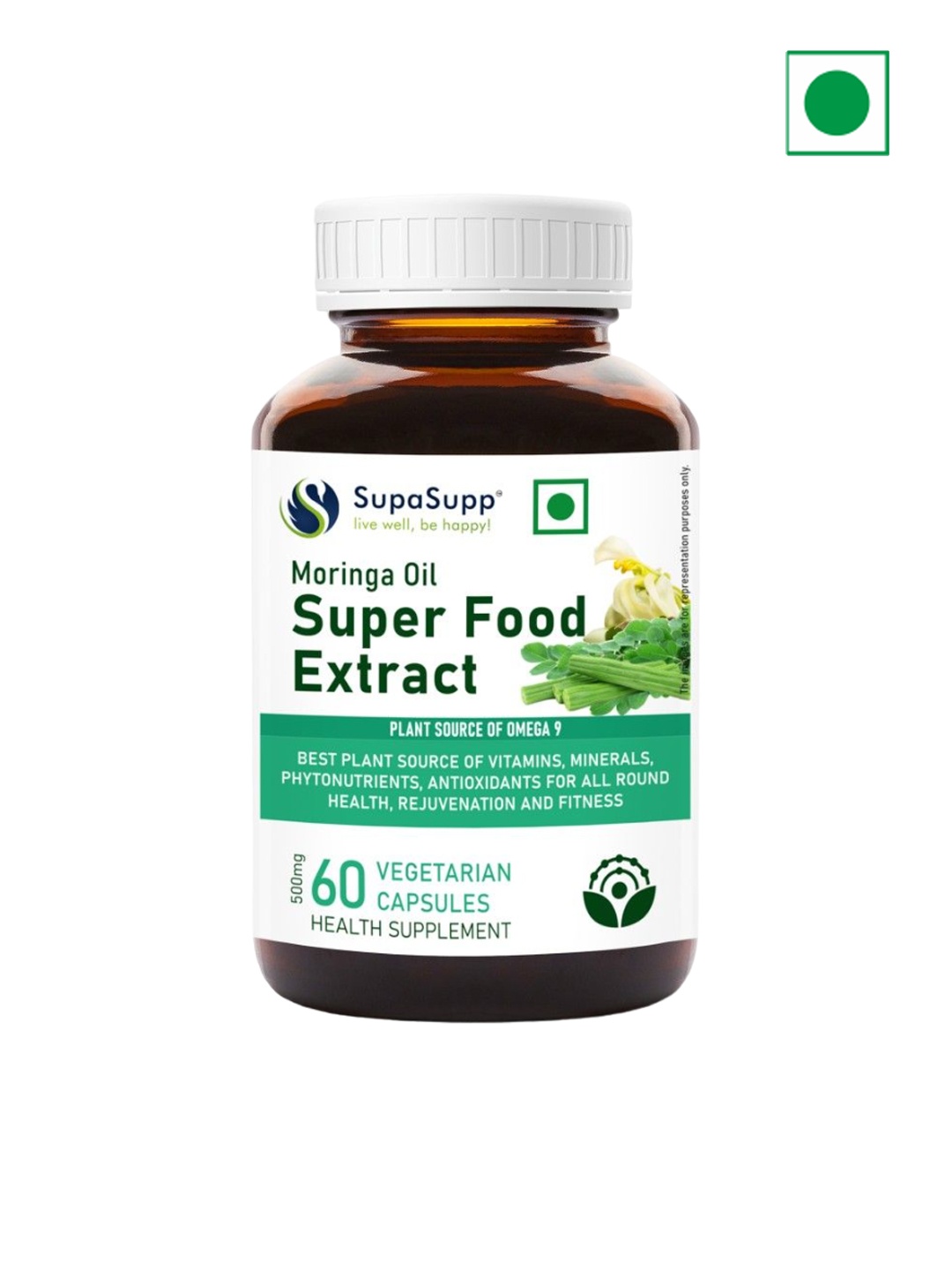 

Sri Sri Tattva SupaSupp Moringa Oil Super Food Extract - 60 Capsules, Green