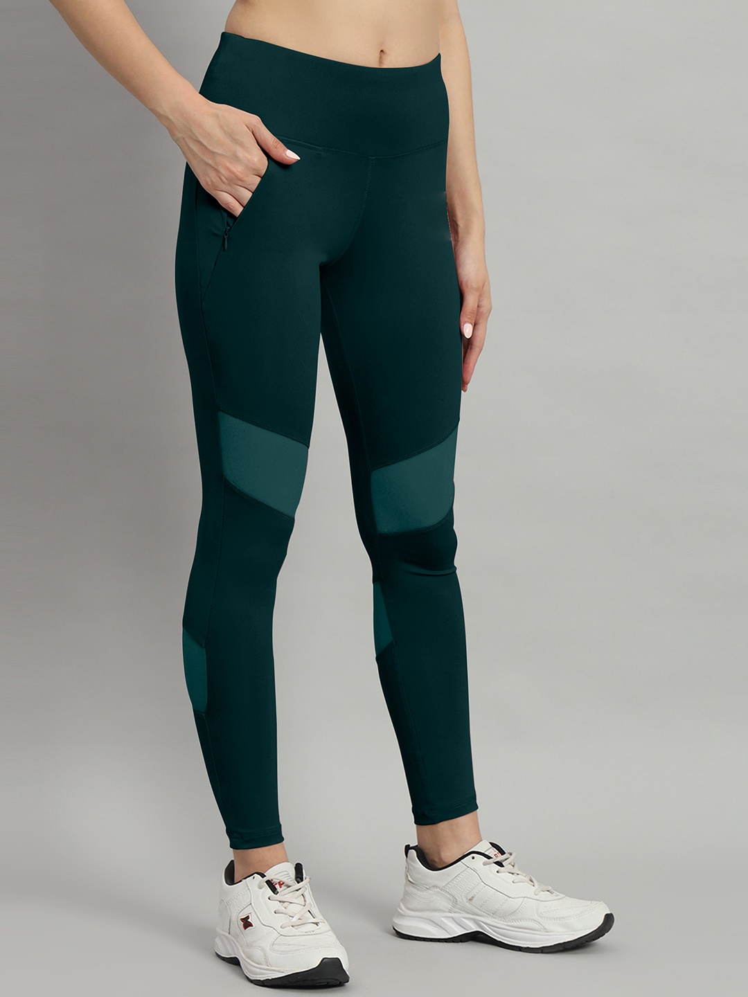 

Mehrang Slim-Fit Ankle-Length Sports Tights, Green