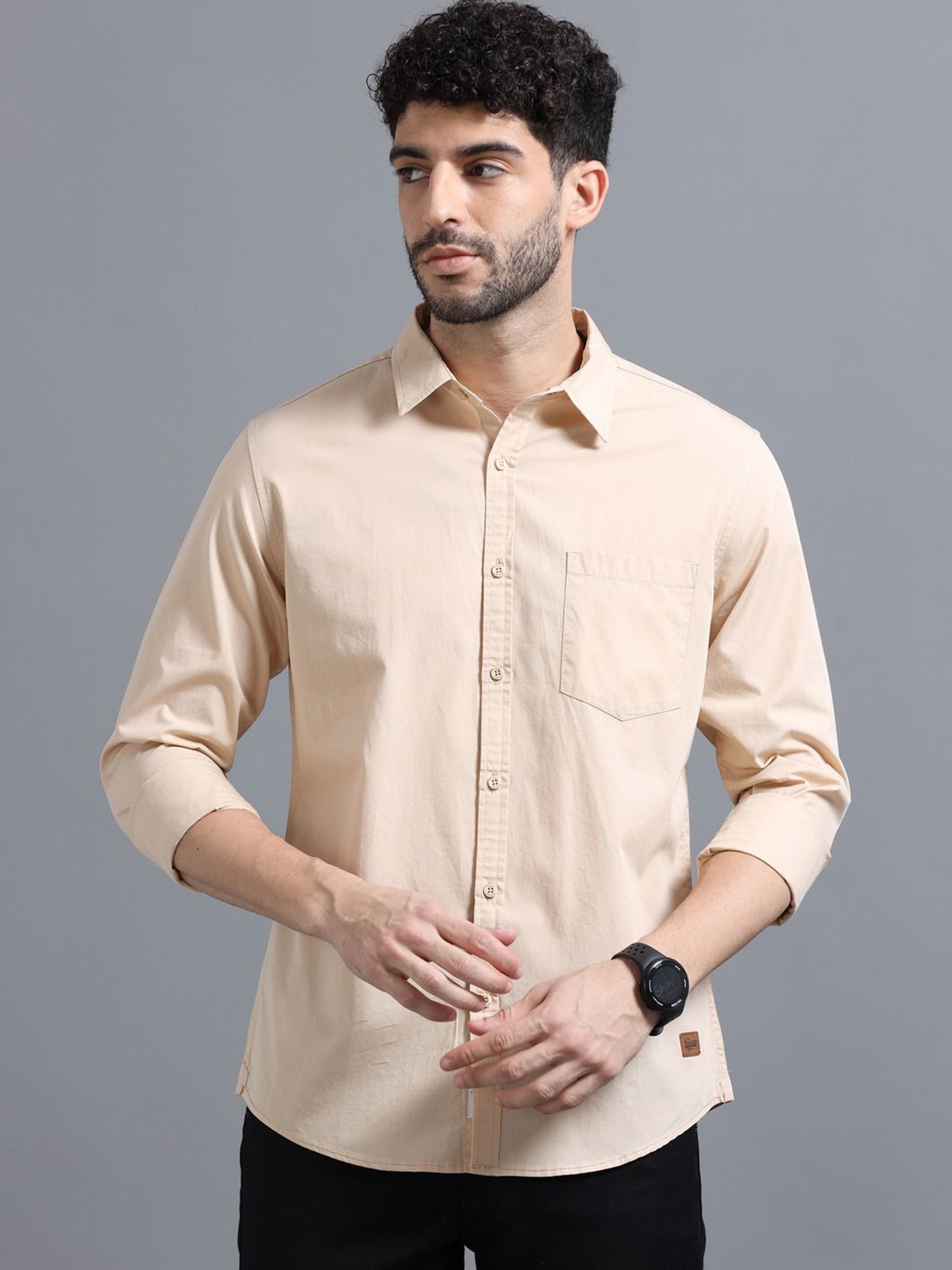 

The Roadster Lifestyle Co Pure Cotton Full Sleeve Shirts, Cream