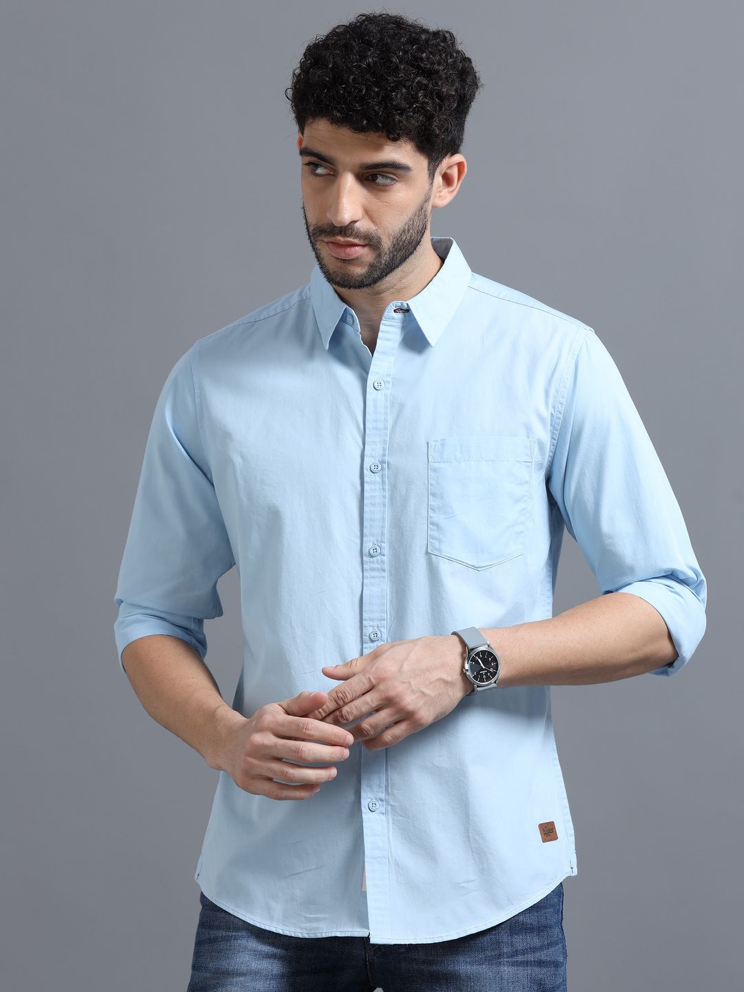 

The Roadster Lifestyle Co Pure Cotton Full Sleeve Shirts, Blue