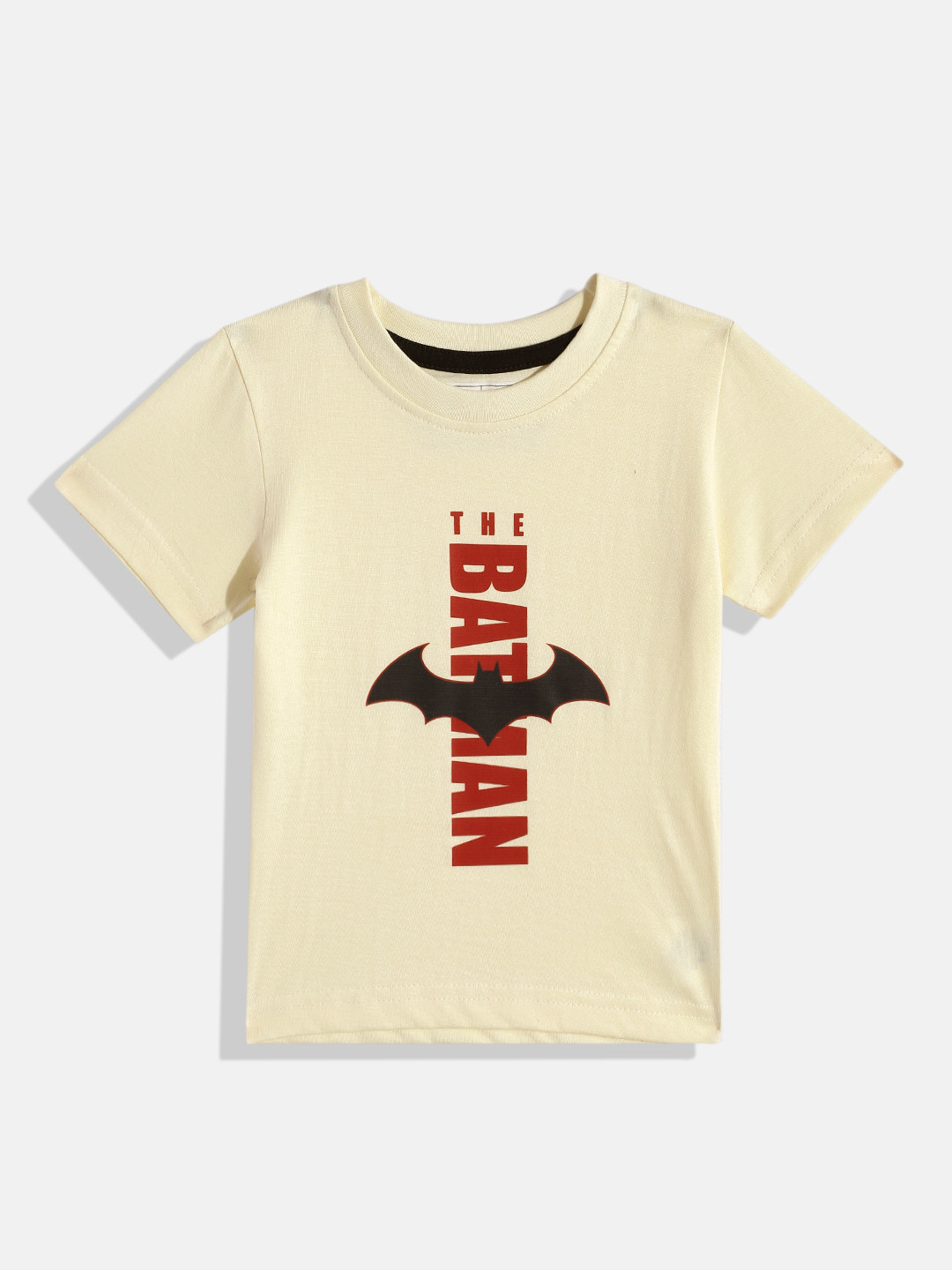 

YK X Minute Mirth Boys Batman Printed Pure Cotton T-shirt, Cream