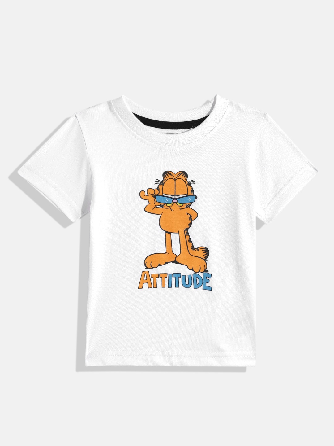 

YK X Minute Mirth Boys Garfield Printed Pure Cotton T-shirt, White