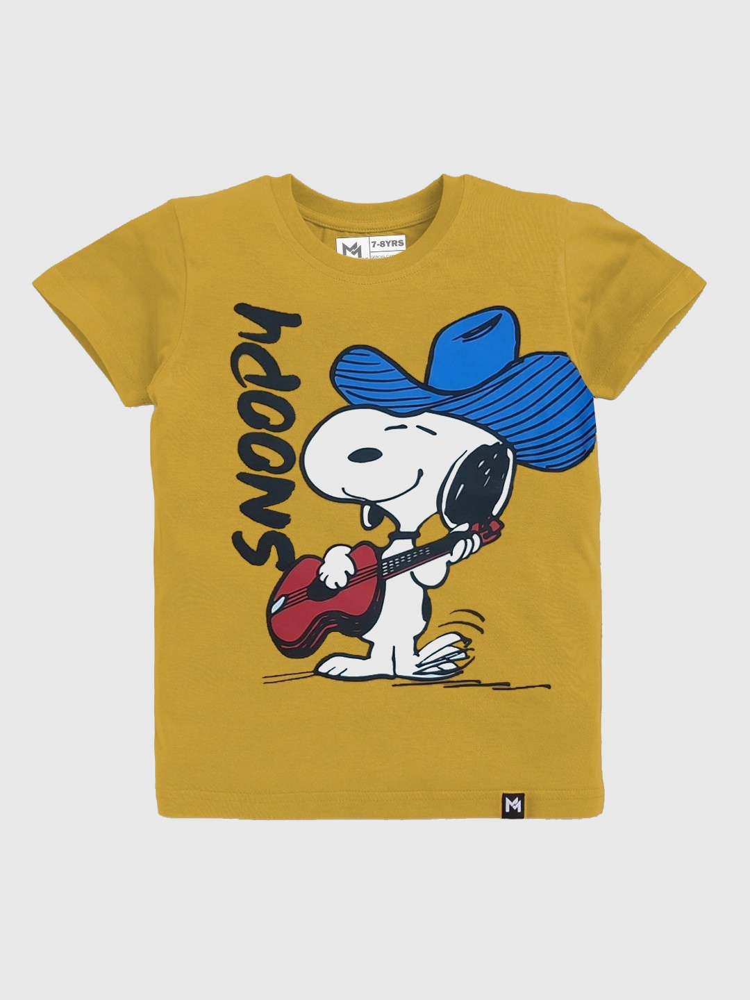 

YK X Minute Mirth Boys Snoopy Printed Pure Cotton T-shirt, Mustard