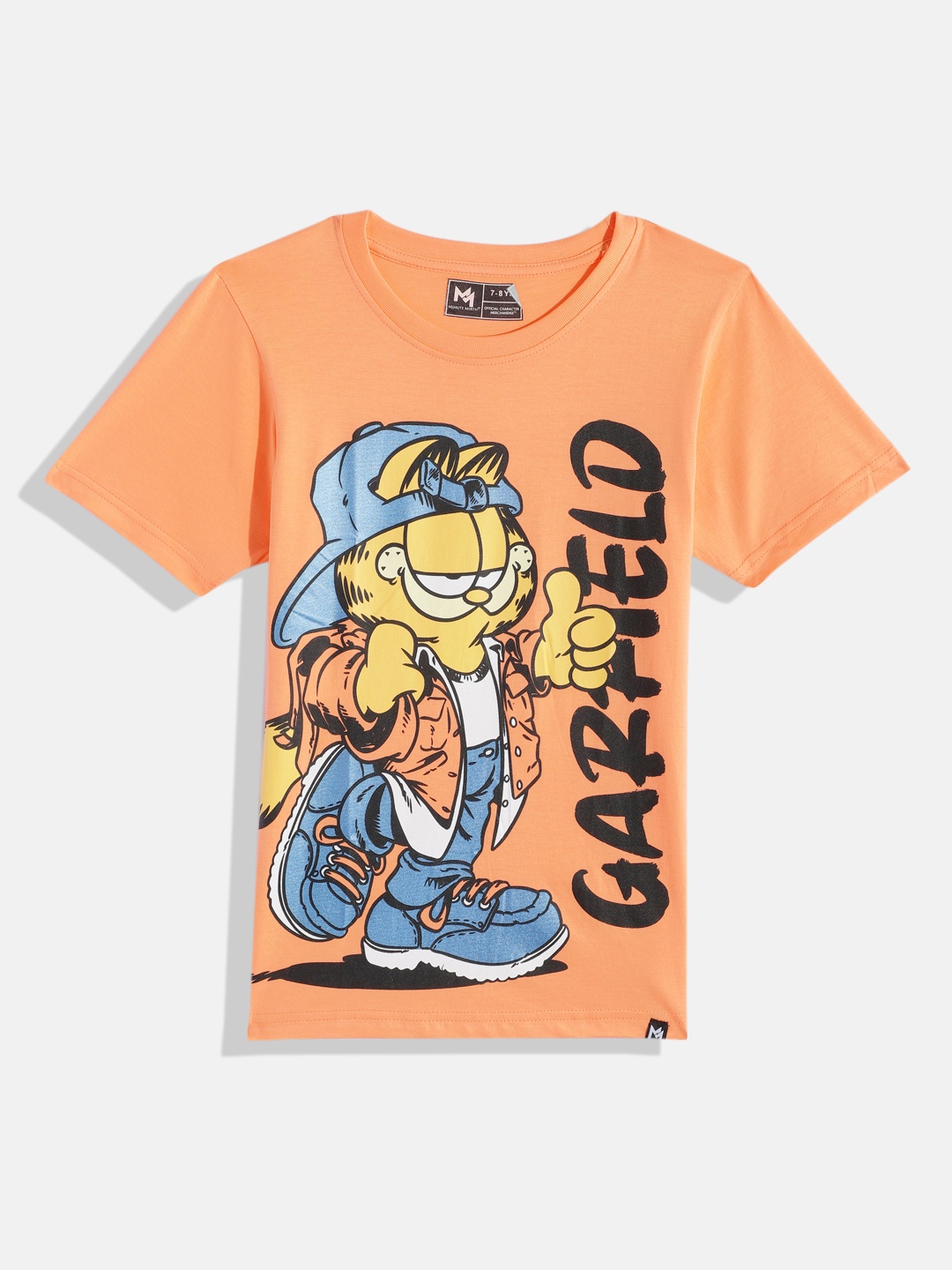 

YK X Minute Mirth Boys Garfield Printed Pure Cotton T-shirt, Orange