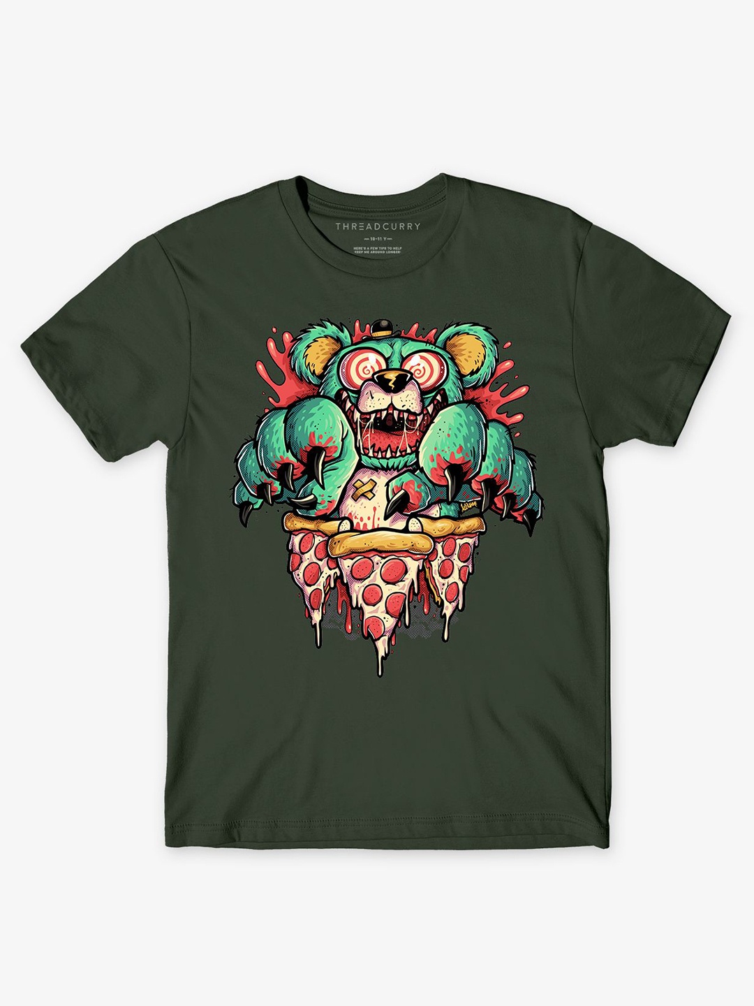 

THREADCURRY Boys Graphic Printed Round Neck T-shirt, Green