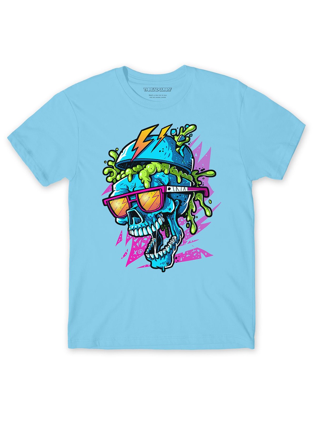 

THREADCURRY Boys Graphic Printed Round Neck T-shirt, Blue
