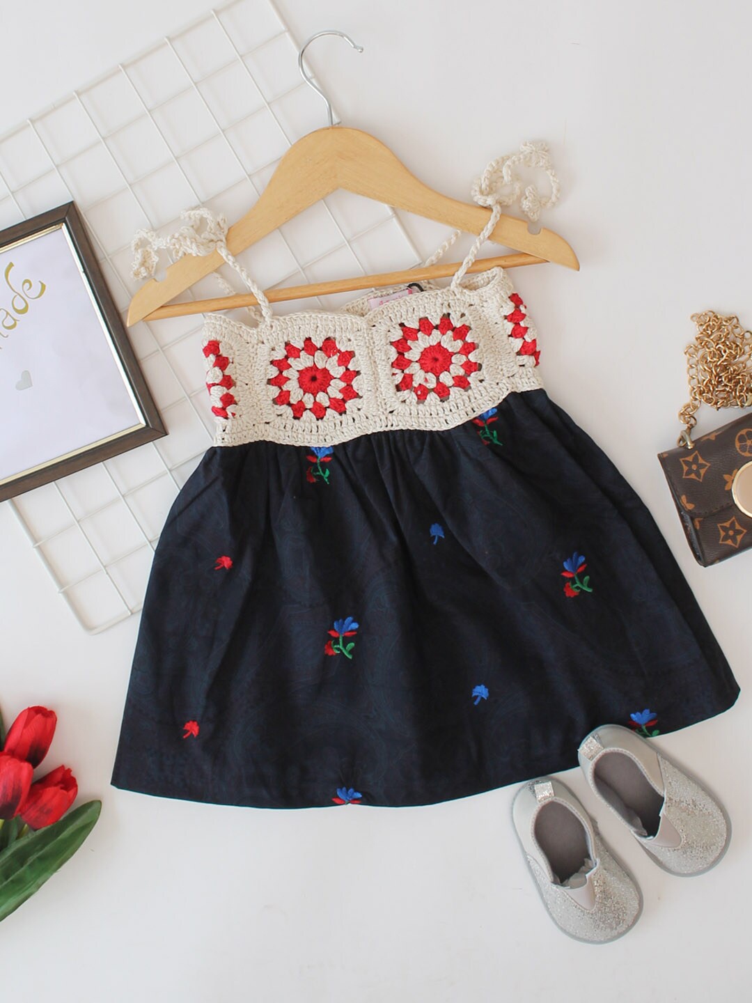 

Woonie Girls Floral Fit & Flare Dress, Multi