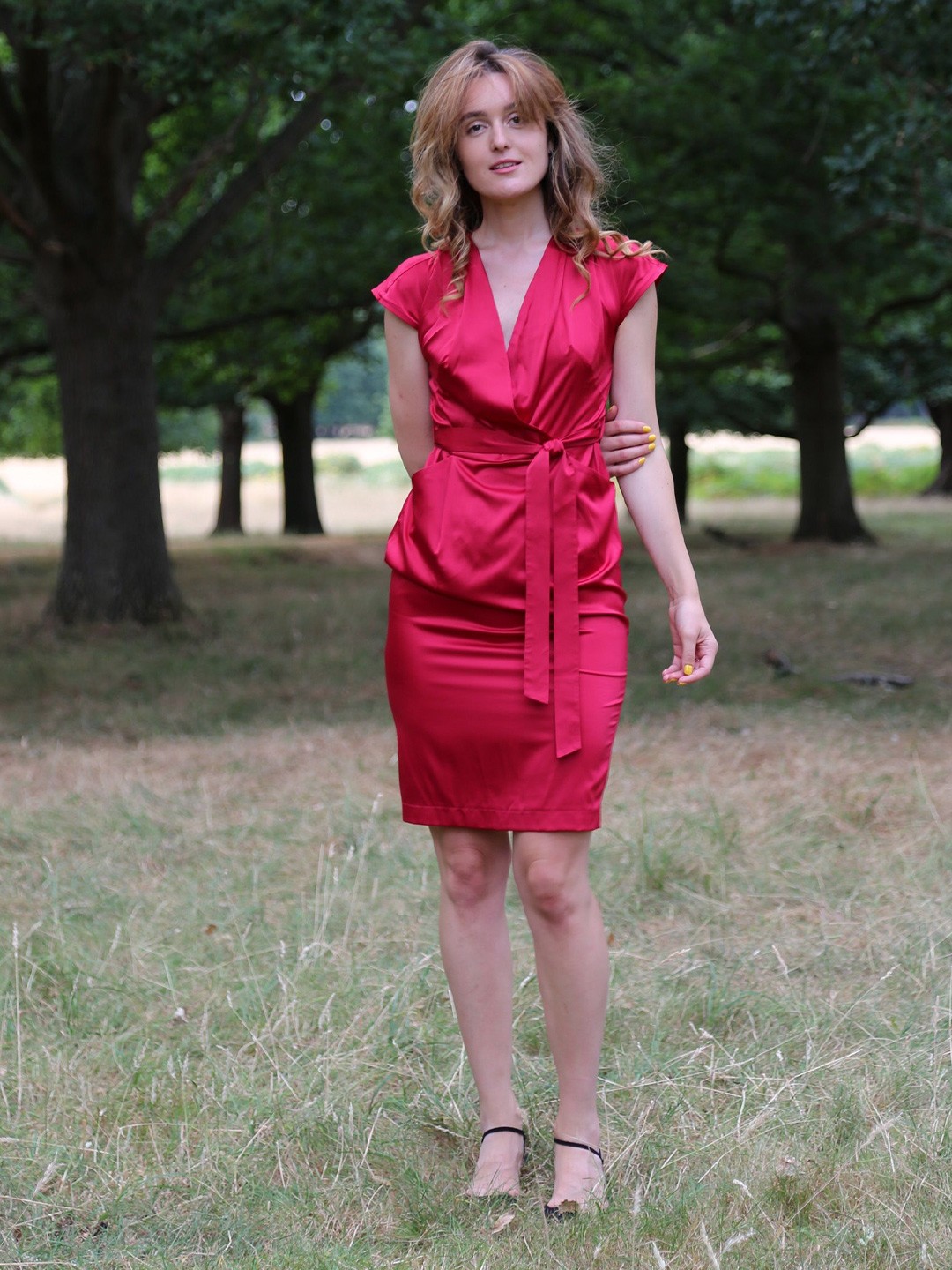 

Diyas London Cowl Neck Pinafore Dress, Red