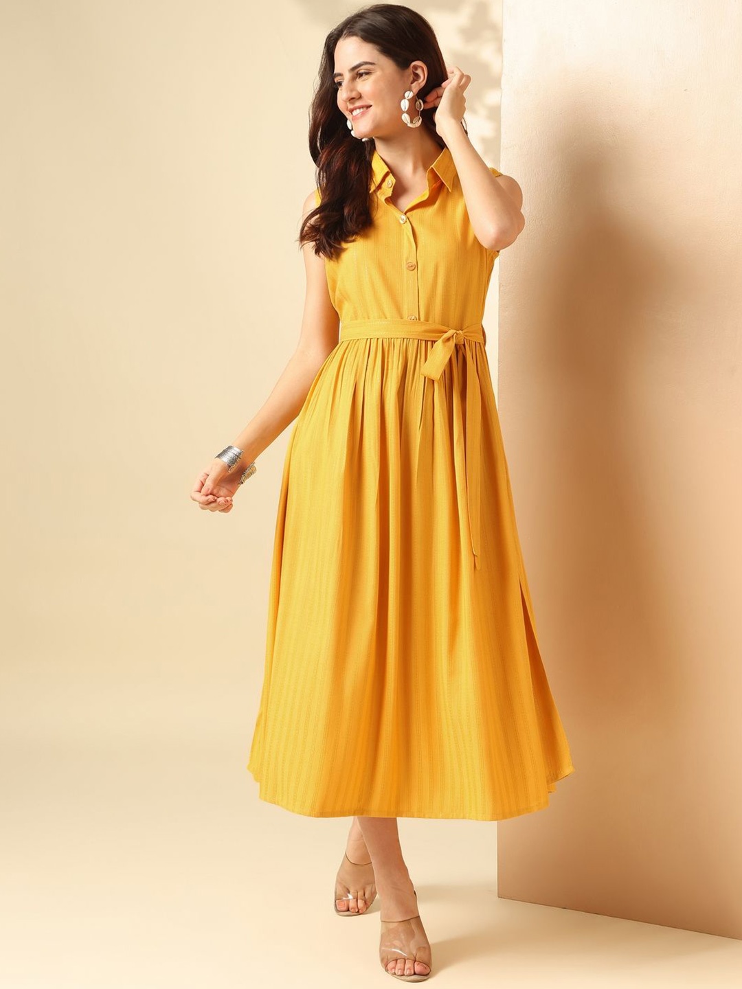 

Anouk Women Fit & Flare Midi Dress, Yellow