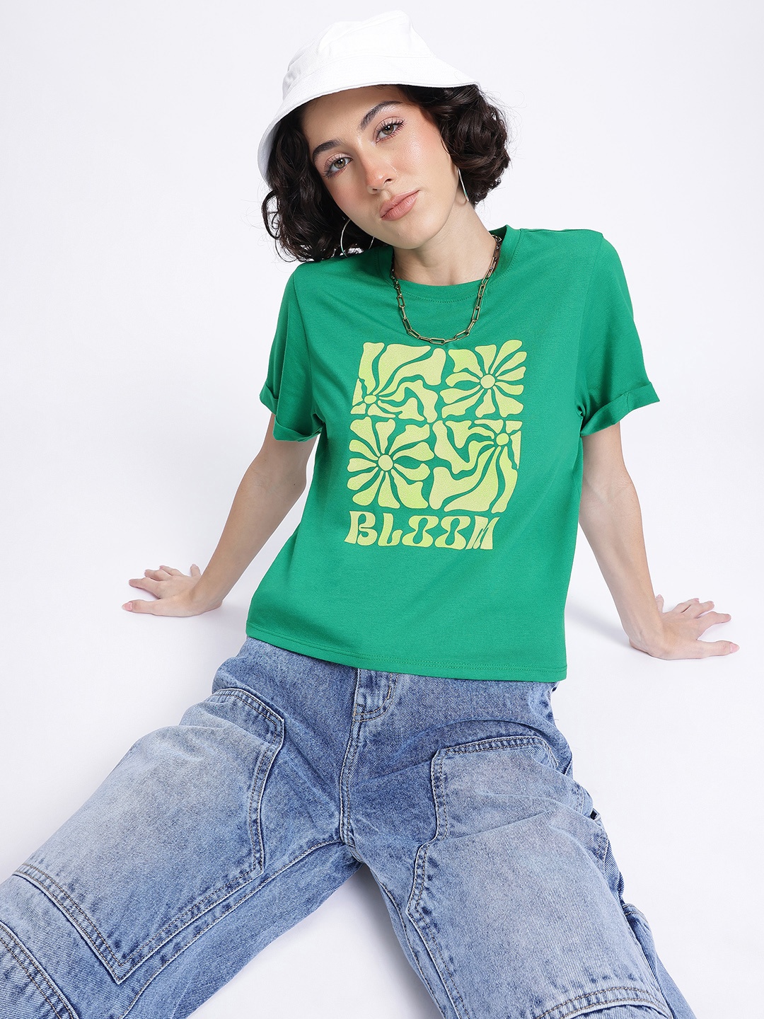 

DressBerry Urban Blend Printed T-shirt, Green