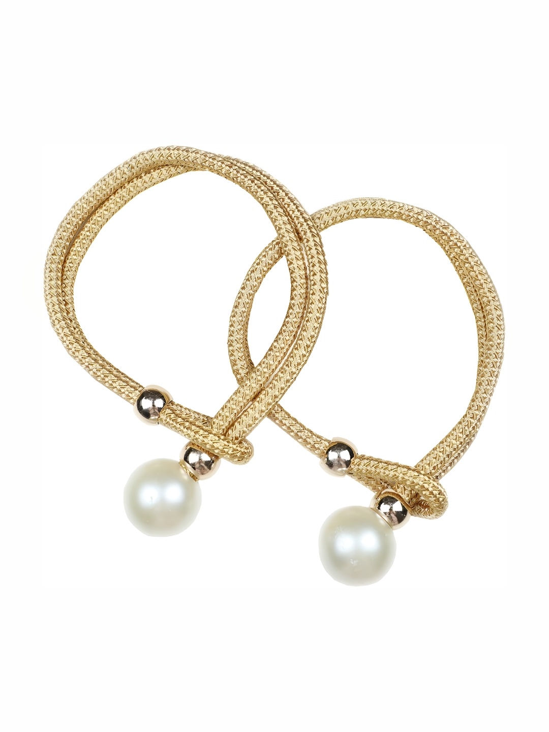 

HomeCloud Gold Toned 2 Pieces Adjustable Length Decor Hanging Ball Curtain Tieback