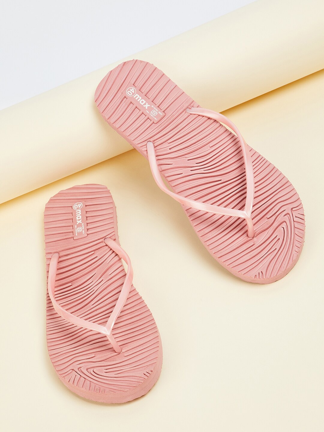 

max Women Striped Thong Flip-Flops, Pink