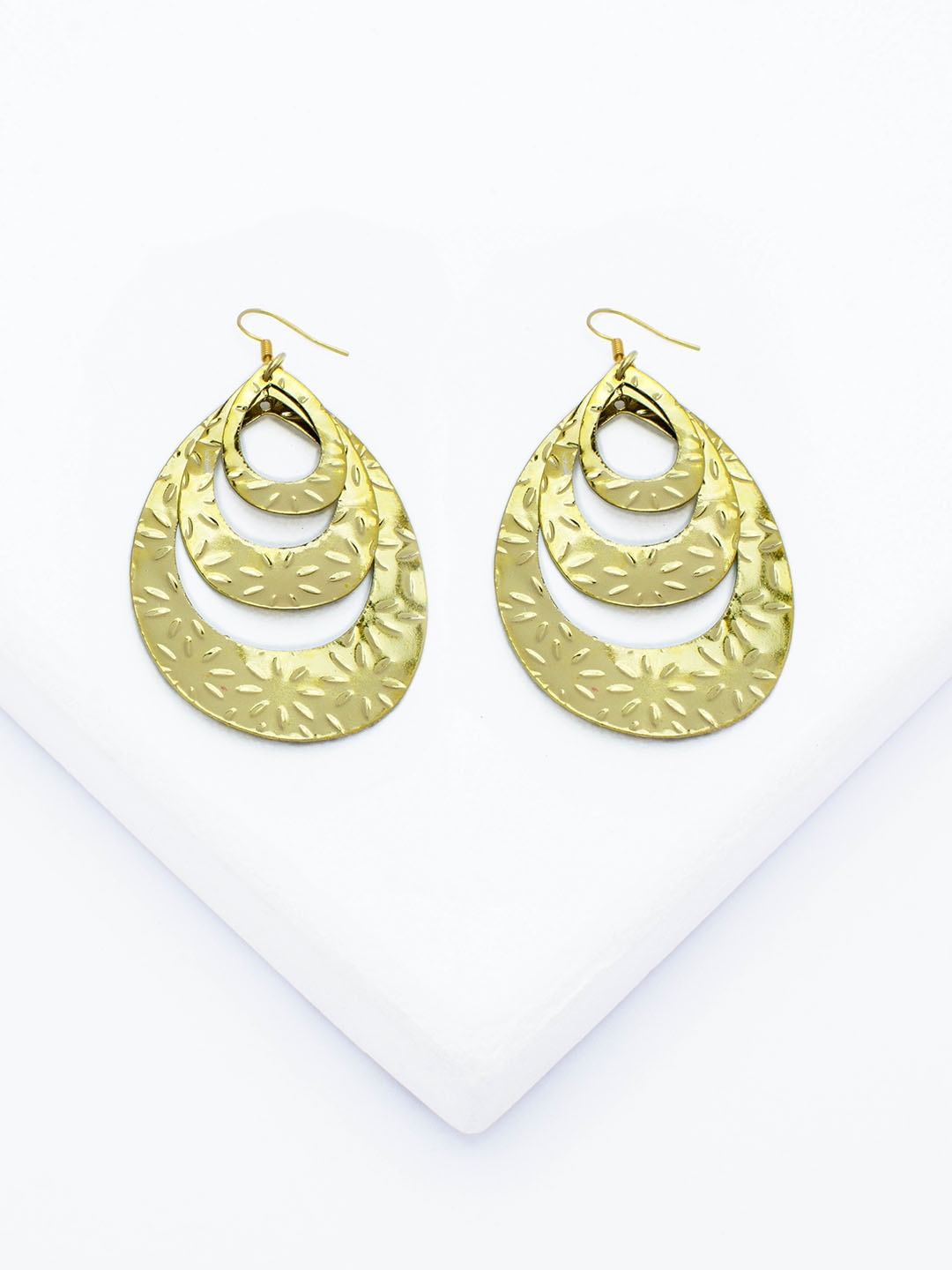 

Rhea Gold-Plated Alloy Contemporary Shaped Hoop Earrings