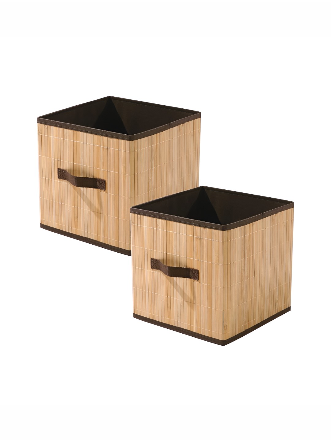 

HomeStorie Beige & Brown 2 Pieces Bamboo Multi-Utility Organisers