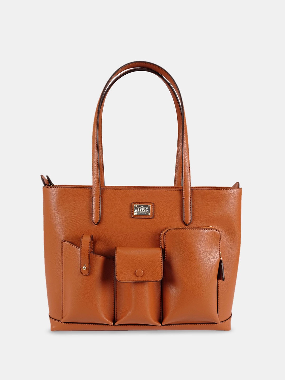 

HIE Structured Shoulder Bag, Tan