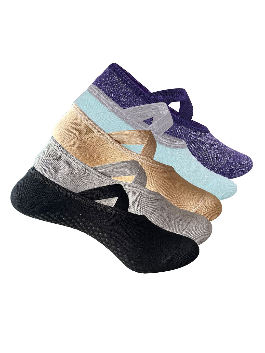 

Mint & Oak Women Pack Of 5 Shoe Liner Socks, Black