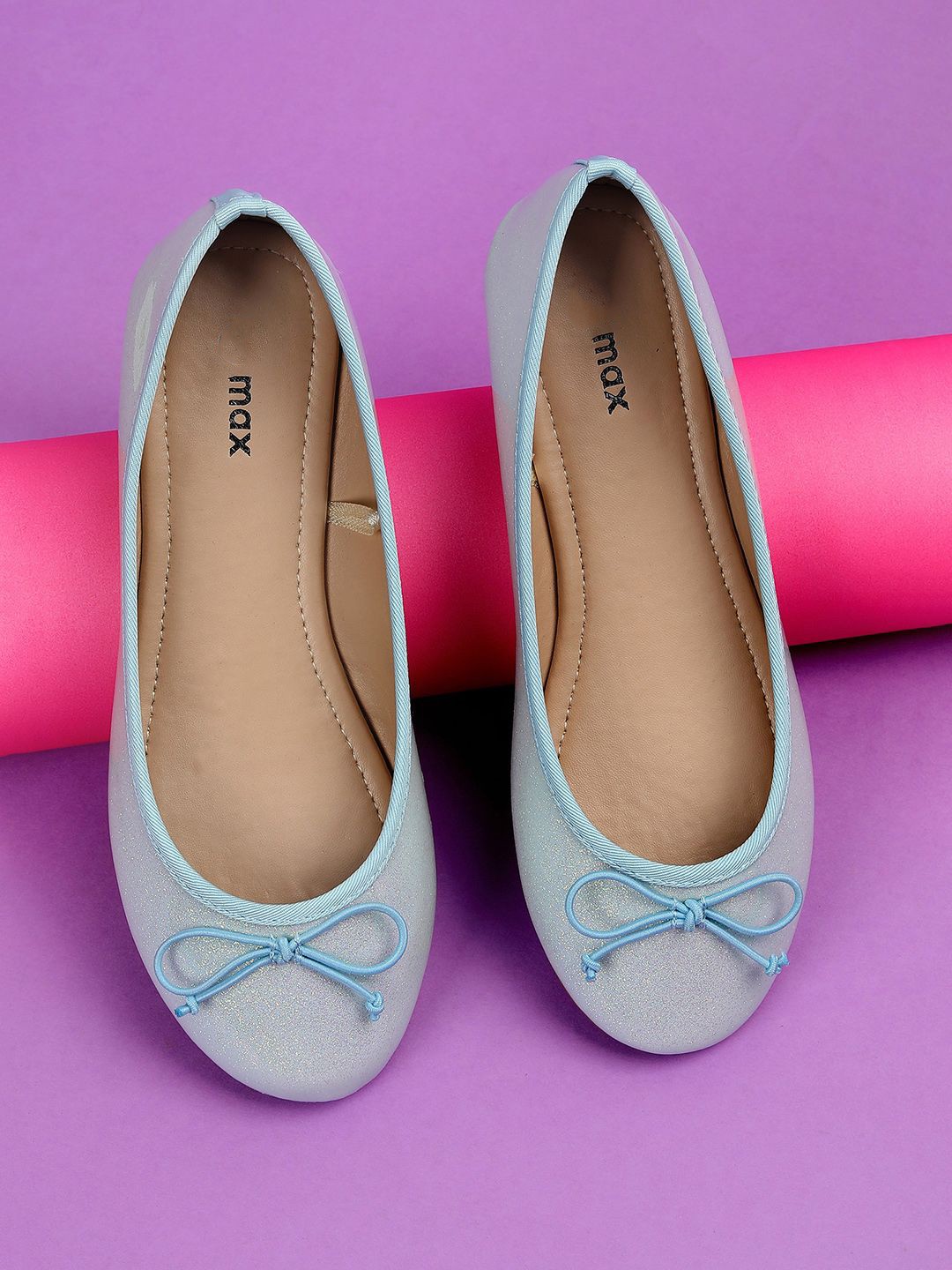 

max Girls Ballerinas with Bows Flats, Blue