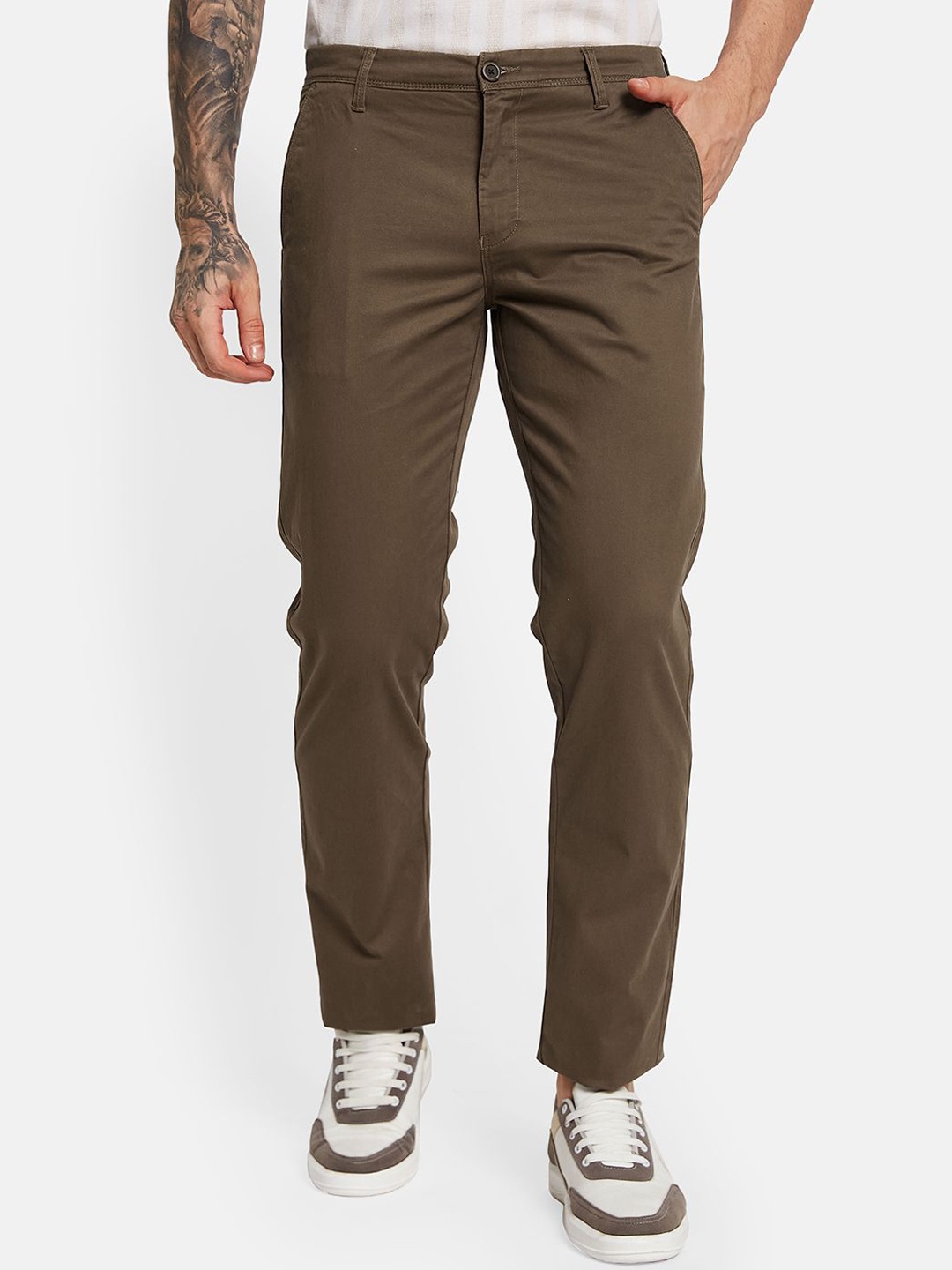 

Octave Men Mid-Rise Regular Fit Trousers, Brown