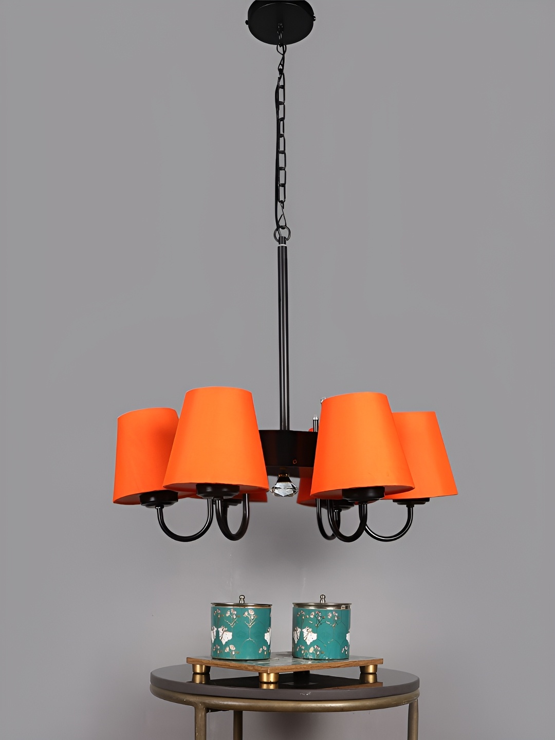 

Devansh Orange & Black Iron Quirky Ceiling Lamp