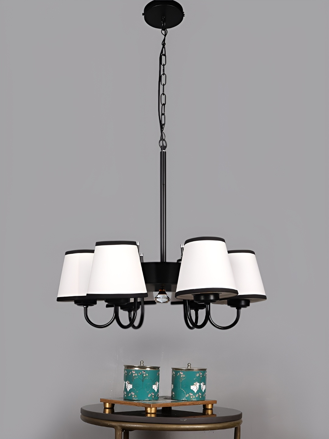 

Devansh White & Black Iron Quirky Ceiling Lamp