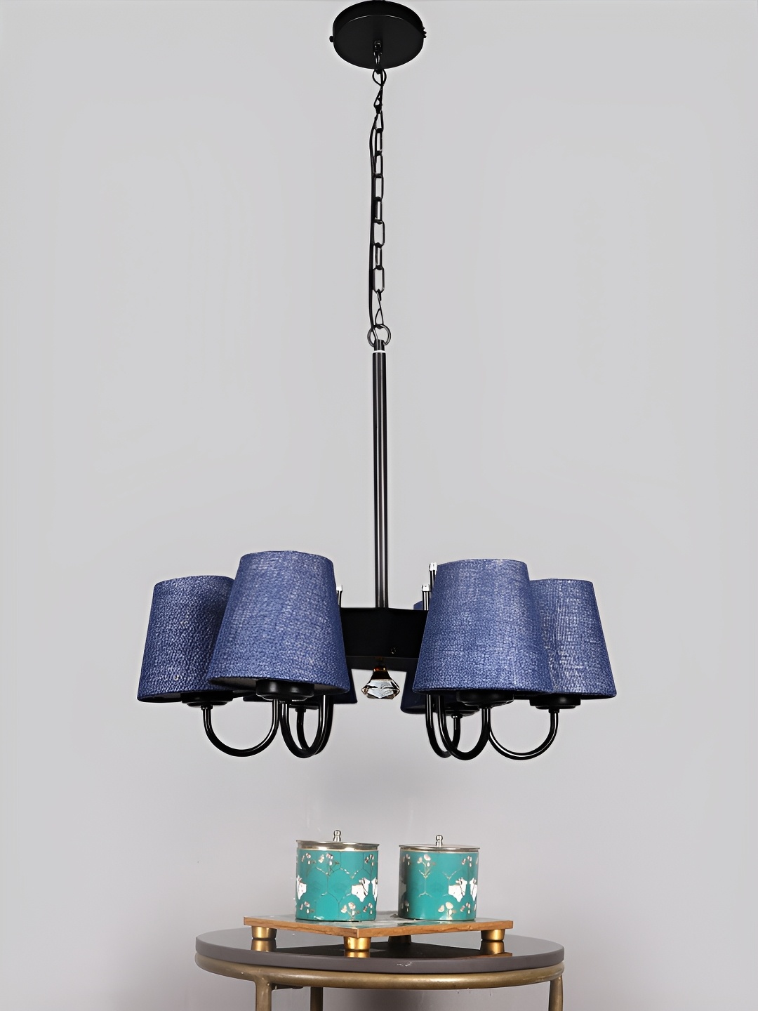 

Devansh Blue & Black Iron Quirky Ceiling Lamp