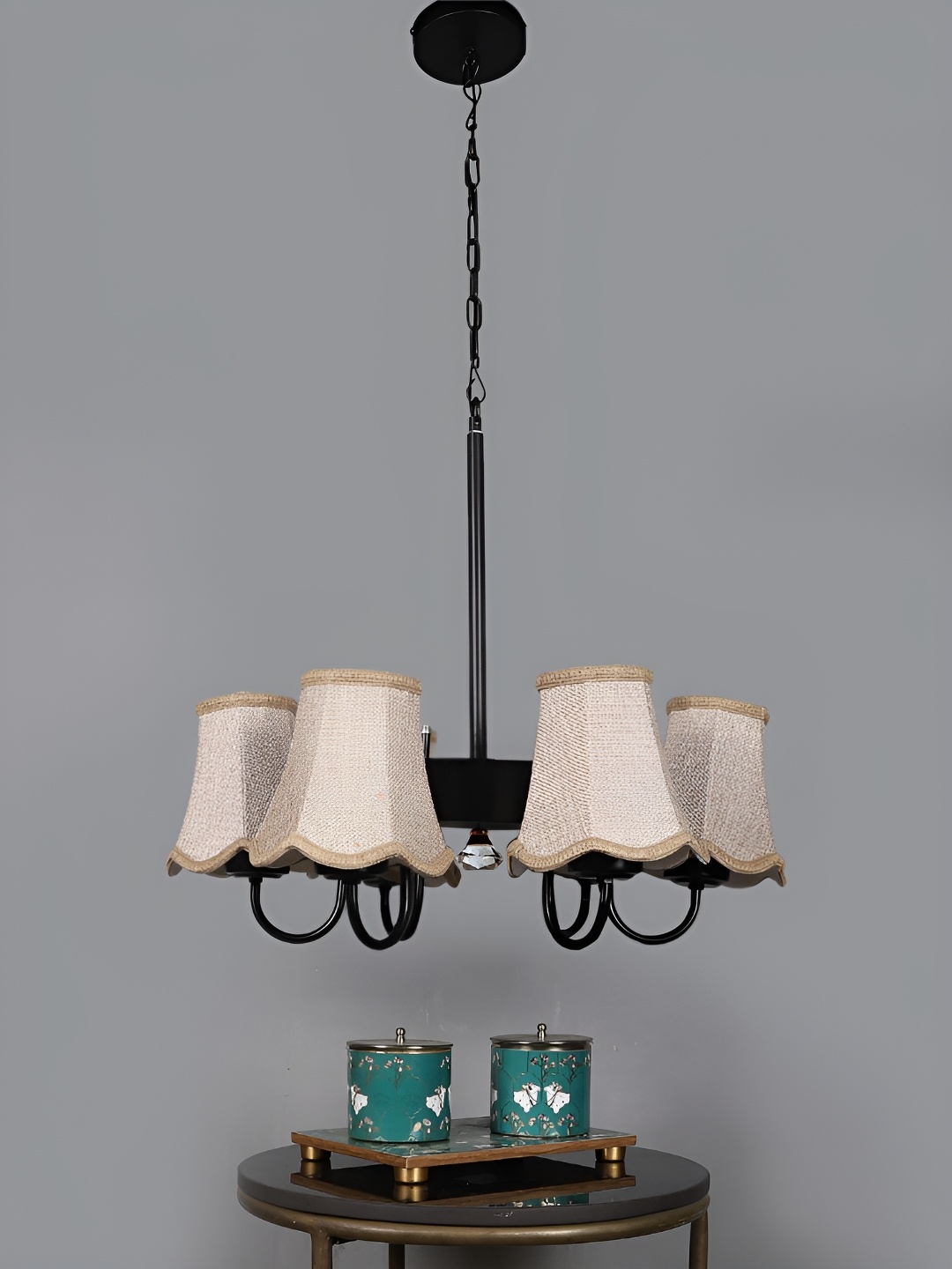 

Devansh Beige & Black Iron Contemporary Ceiling Lamp